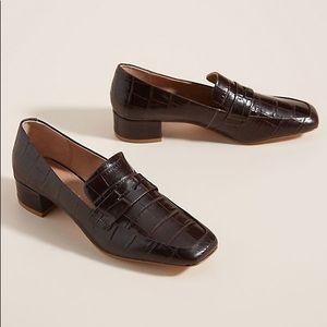 NWT Anthropologie Leather Harlow Loafers